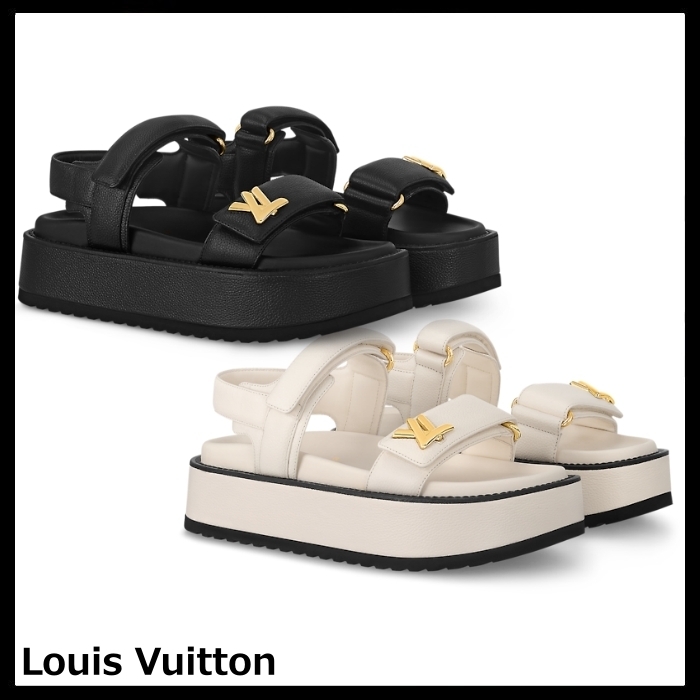 Louis Vuitton バックル付きサンダル 35 Louis Vuitton バックル付き