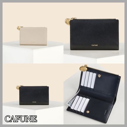 ミニ財布 ブラック（黒）系 CAFUNE(カフネ) 折りたたみ財布(レディース