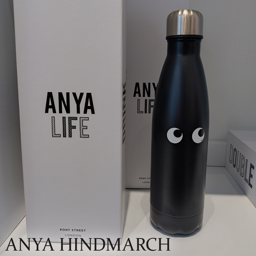 ANYA HINDMARCH EYES ステンレス ウォーターボトル ブラック (Anya