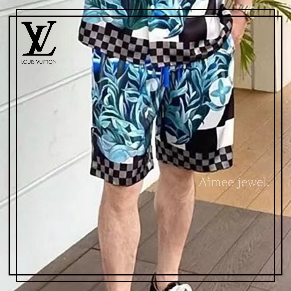 夏らしさ全開【Louis Vuitton】プリントスイムショーツ ダミエ (Louis