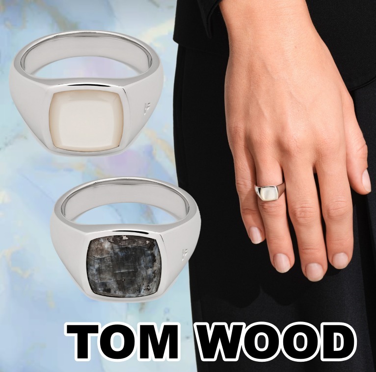 TOM WOOD】Kay Ring White MOP/Larvikite リング (Tom Wood/指輪