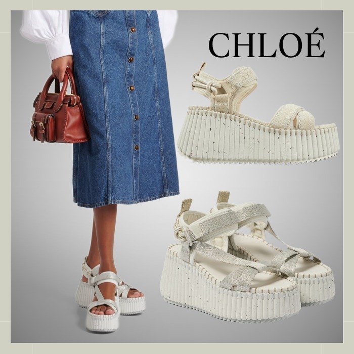 Chloe】国内発送☆ クロエ ナマ メタリック ウェッジ サンダル (Chloe