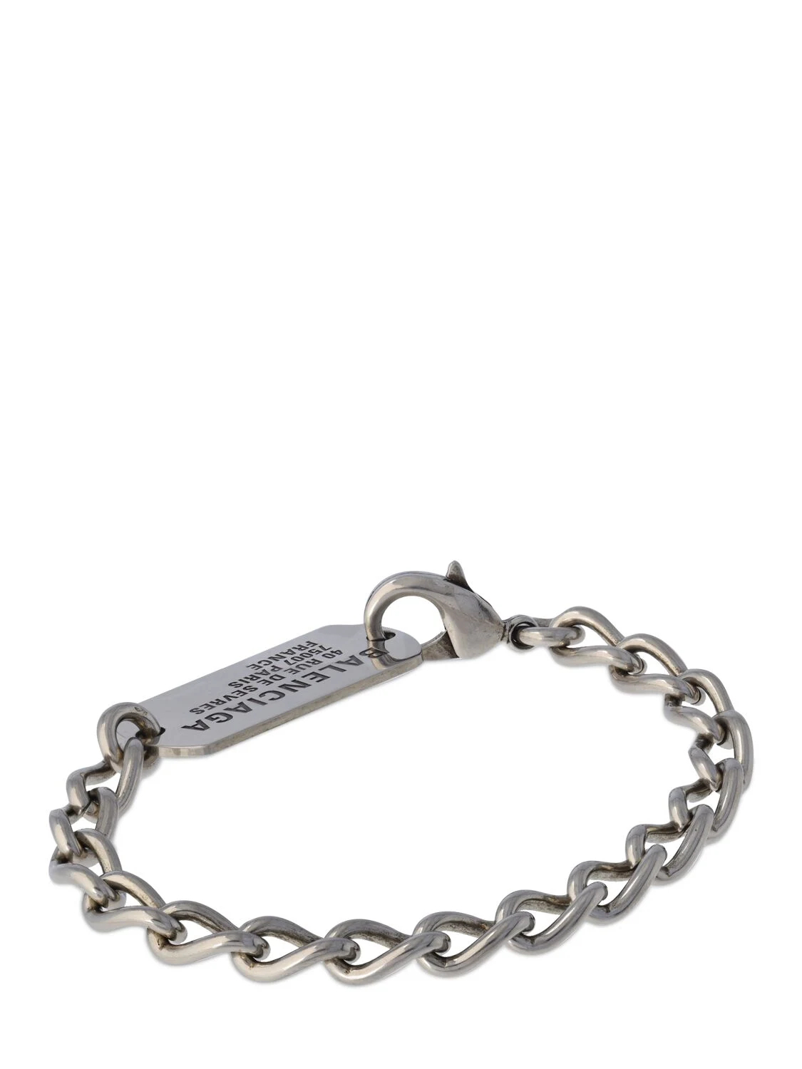 BALENCIAGA】ロゴ タグ チェーン ブレスレット シルバー (BALENCIAGA