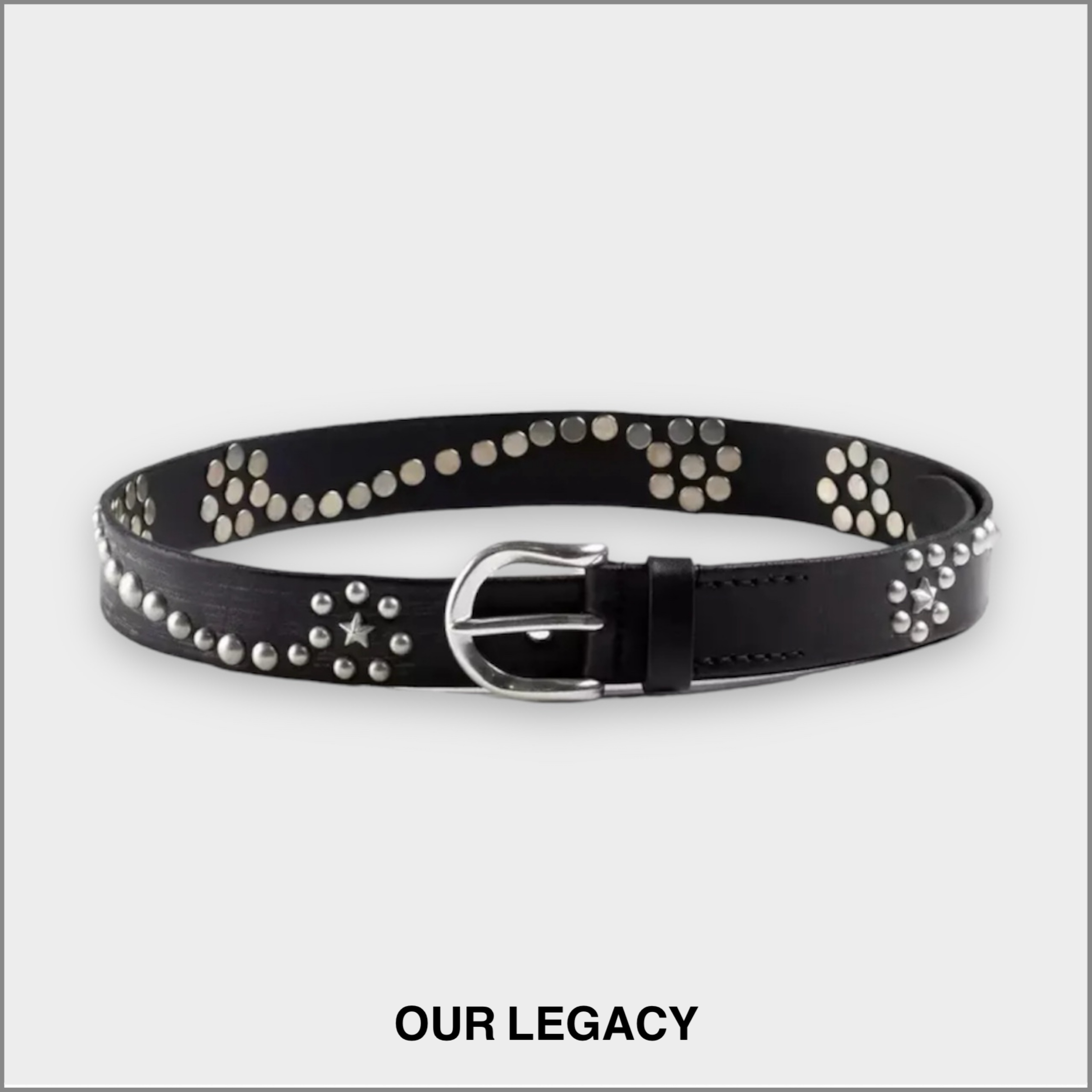 送関込【OURLEGACY】STAR FALL BELT スタッズ レザー ベルト (OUR