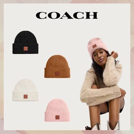 ホワイト（白）系 Coach(コーチ) ニットキャップ・ビーニー(レディース