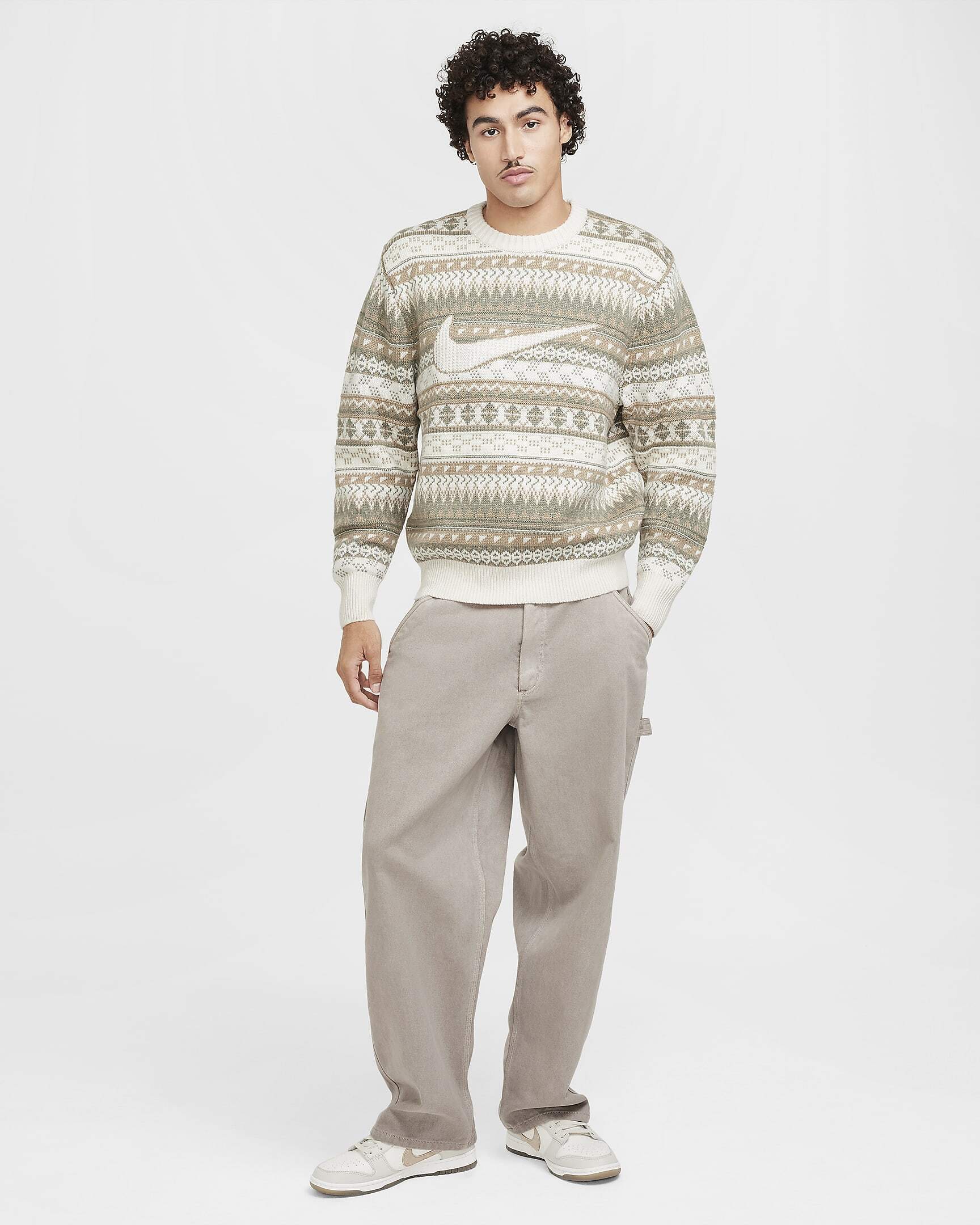 NIKE】Nike Life Men's Fair Isle Swoosh Sweater (Nike/ニット