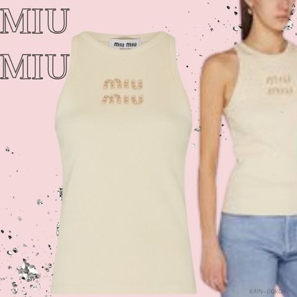 In ベージュ系 MiuMiu(ミュウミュウ) タンクトップ(レディース) - 海外