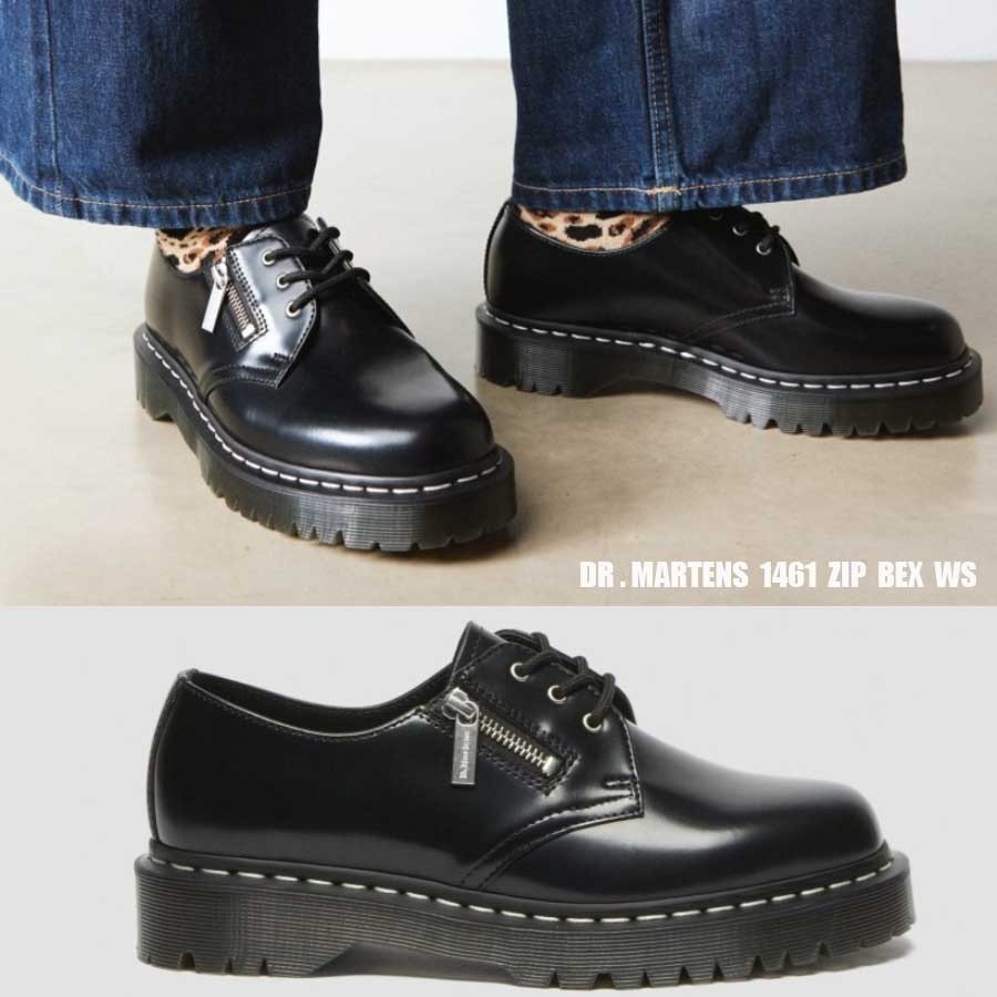 Dr Martens☆1461 ZIP BEX WS☆ホワイトステッチ☆兼用 (Dr.Martens