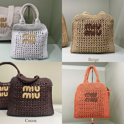 2WAY ベージュ系 MiuMiu(ミュウミュウ) トートバッグ(レディース