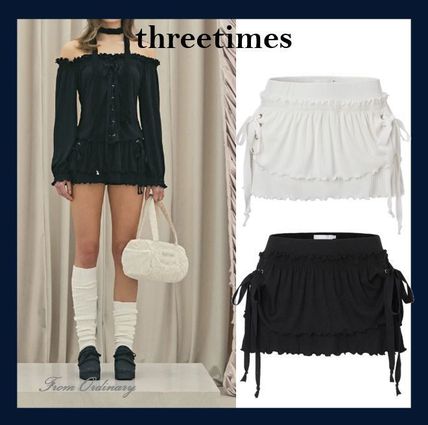 ブラック（黒）系 M threetimes(スリータイムズ) LINE(ライン