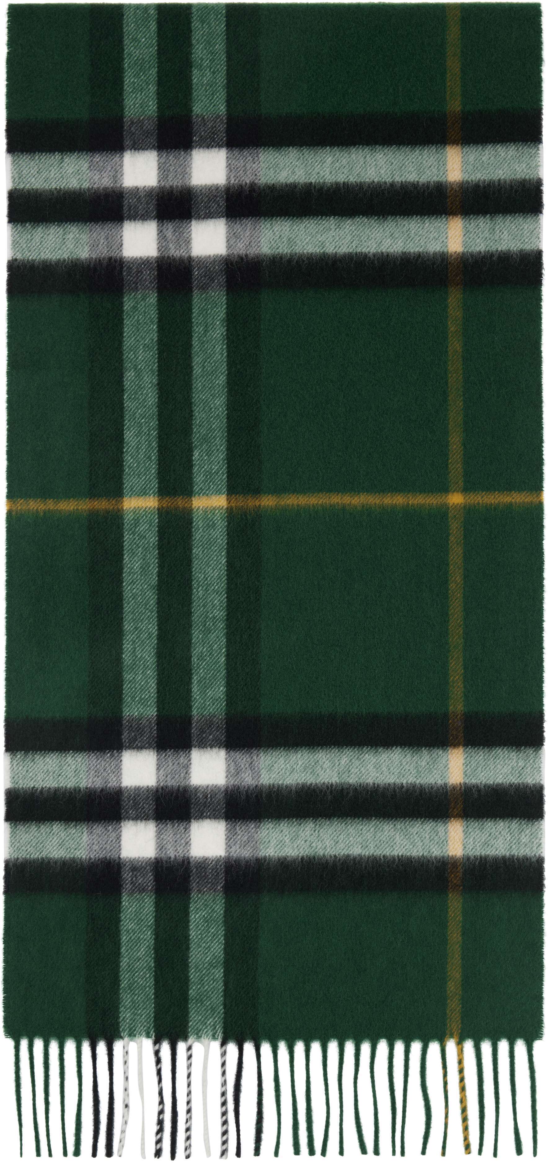 BURBERRY カシミヤ マフラー グリーンチェック Burberry カシミア