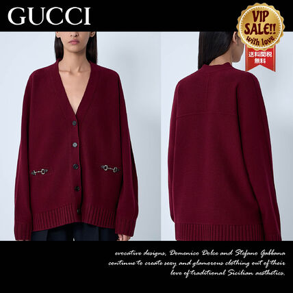 レッド（赤）系 GUCCI(グッチ) カーディガン(レディース) - ブランド