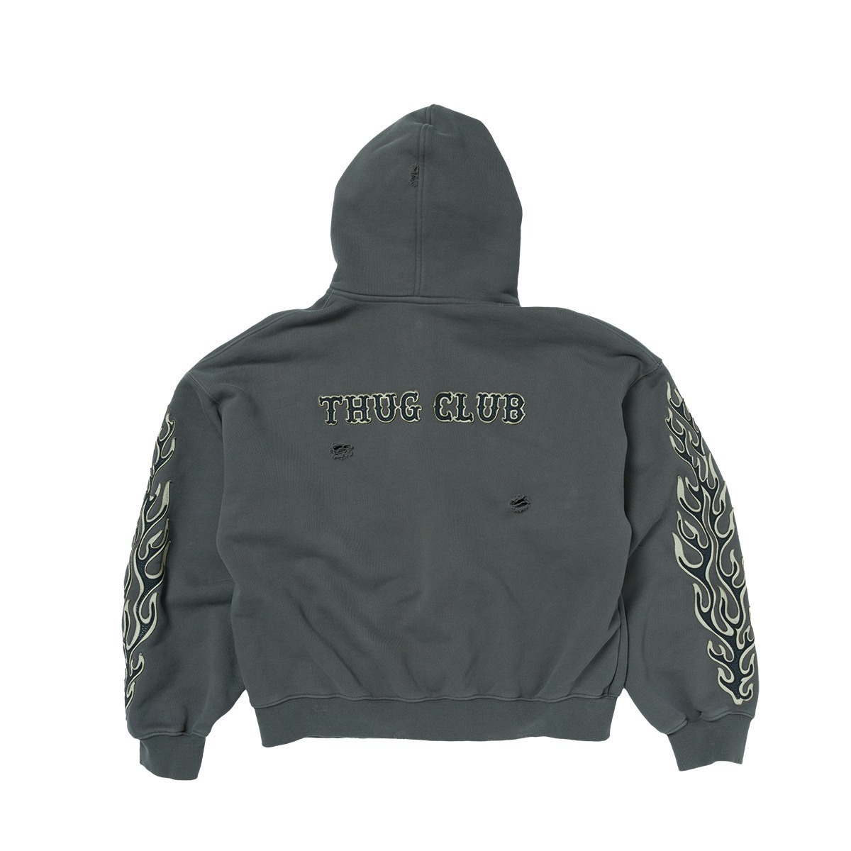 Thug Club サグクラブ Leather Flame Hooded Zip-Up フーディ (Thug