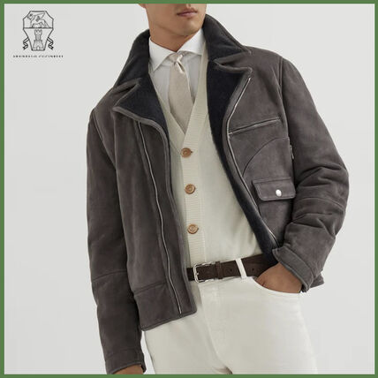 グレー（灰色）系 BRUNELLO CUCINELLI(ブルネロクチネリ) レザー