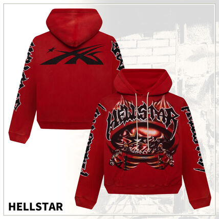 レッド（赤）系 HELLSTAR(ヘルスター) パーカー・フーディ(メンズ
