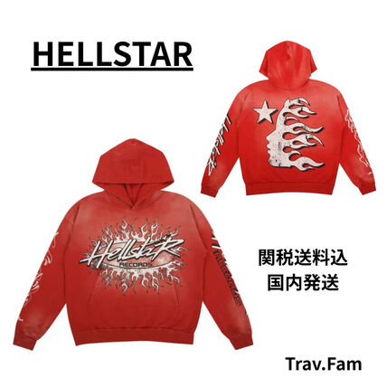レッド（赤）系 HELLSTAR(ヘルスター) パーカー・フーディ(メンズ