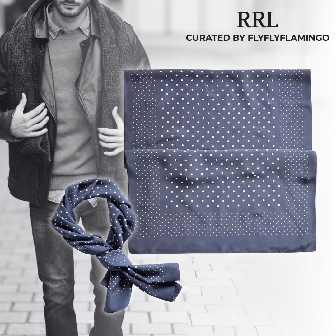 ダブルアールエル【RRL】男女OK! ビスコース 水玉模様 スカーフ