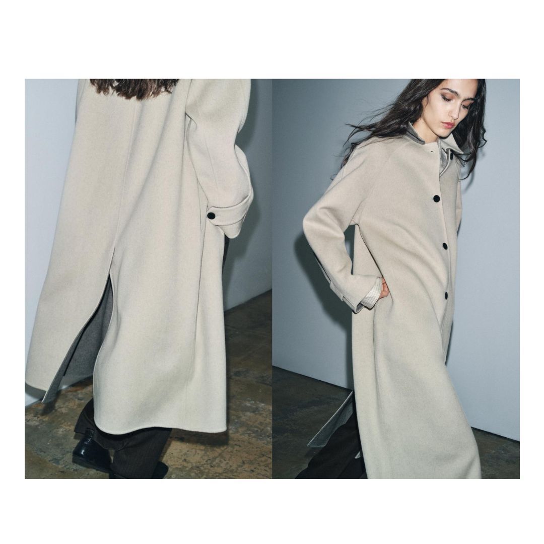 ZARA】ZW COLLECTION LIMITED EDITION ウール混ロングコート (ZARA