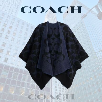 ブラック（黒）系 Coach(コーチ) ポンチョ・ケープ(レディース