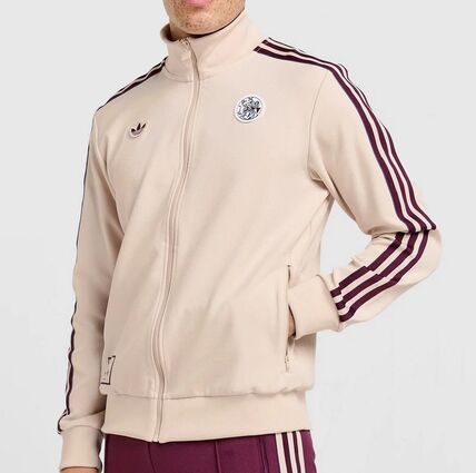 adidas クリーム色 ジップアップジャージ トラックジャケット アディ
