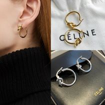CELINE シルバー ツイストノット フープピアス 大人気【CELINE】ノット