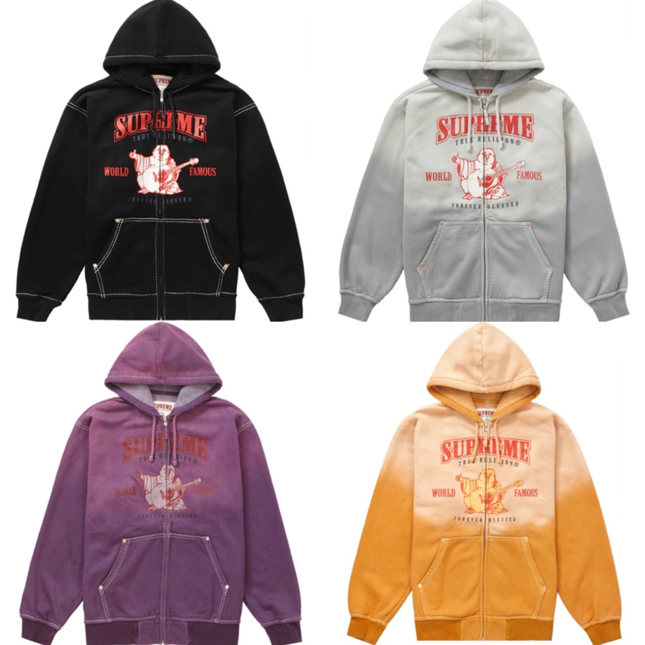 シュプリーム x トゥルーレリジョン☆ジップアップパーカー (Supreme