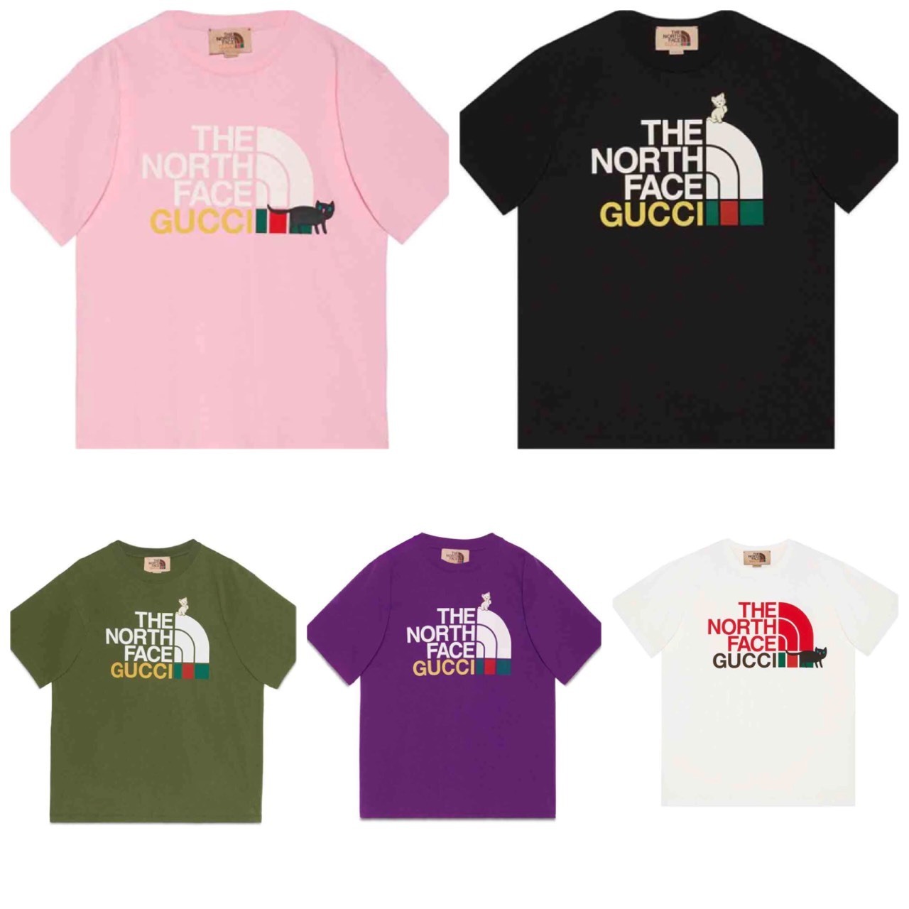 グッチ x ザ・ノースフェイス☆ダブルロゴ猫のTシャツ (GUCCI/Tシャツ