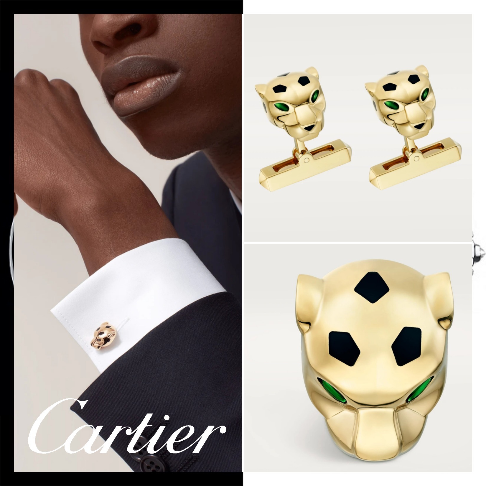 即納！ 【Cartier】 パンテール ドゥ カルティエ カフス 関税込
