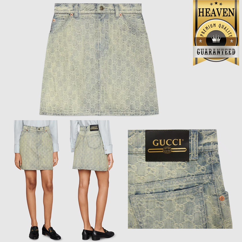 累積売上総額第1位【GUCCI☆グッチ】デニム ミニスカート (GUCCI/ミニ