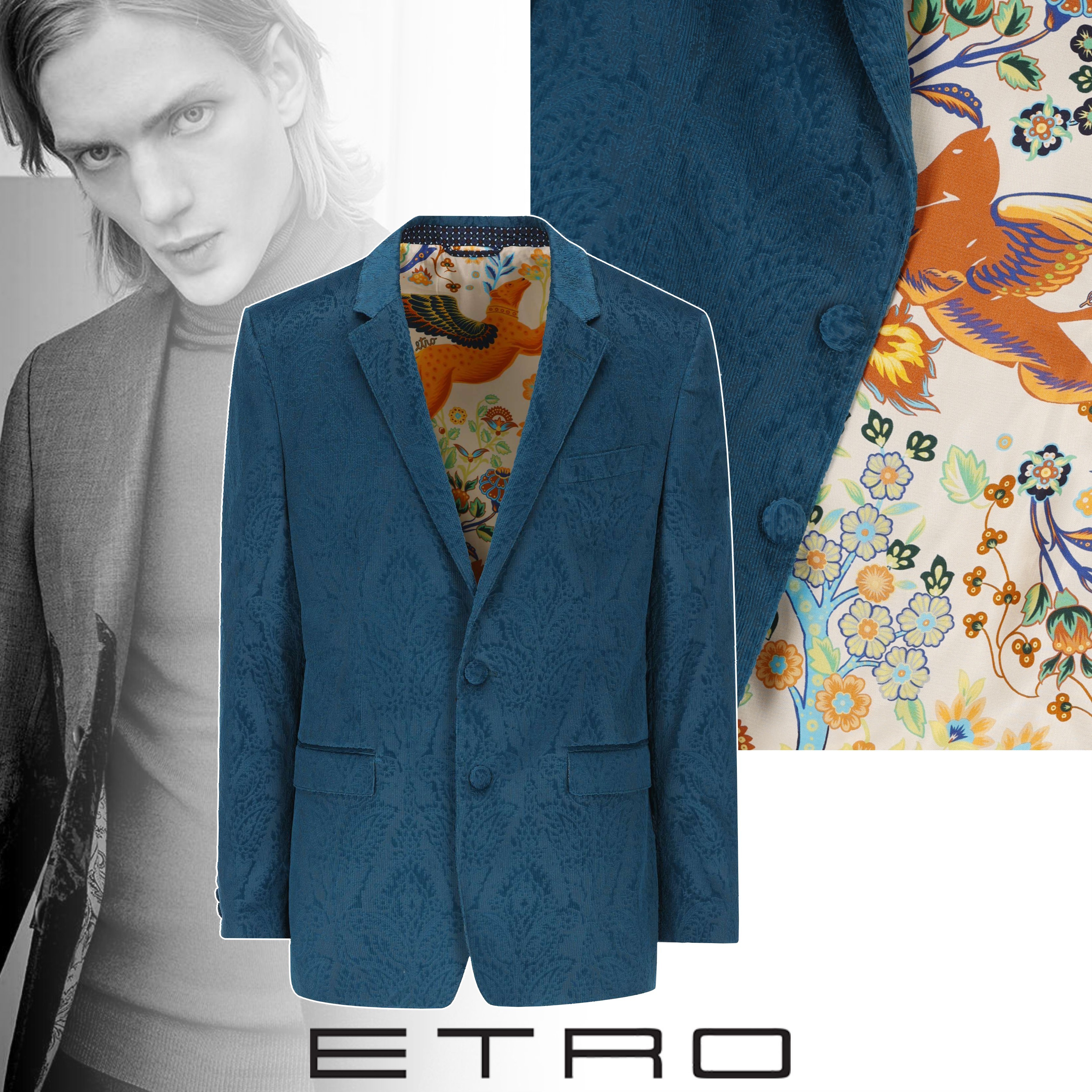 ETRO ペイズリー ベルベット テーラードジャケット グリーン (ETRO