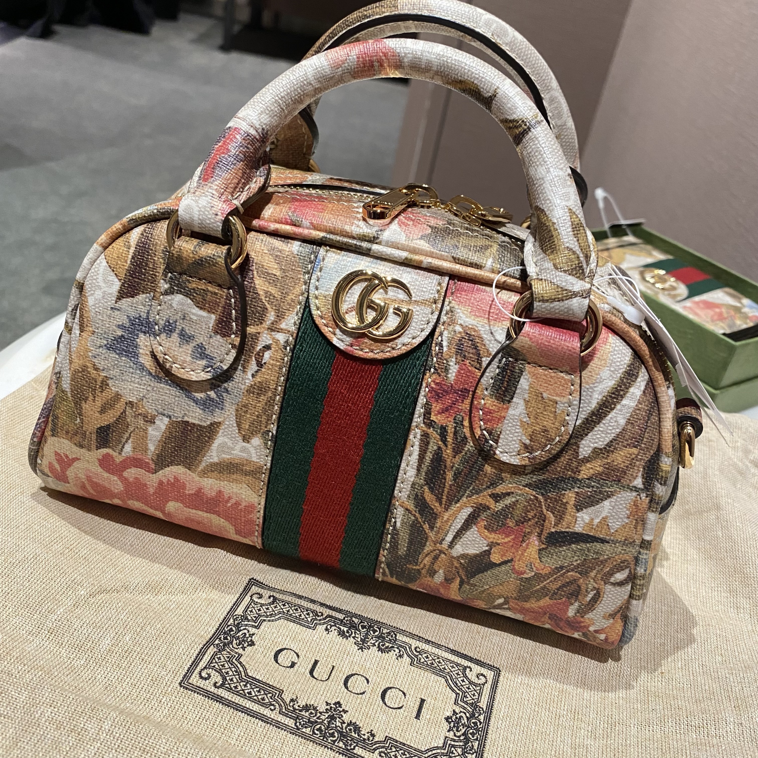GUCCI】オフィディアGG フローラ ミニ トップハンドルバッグ (GUCCI