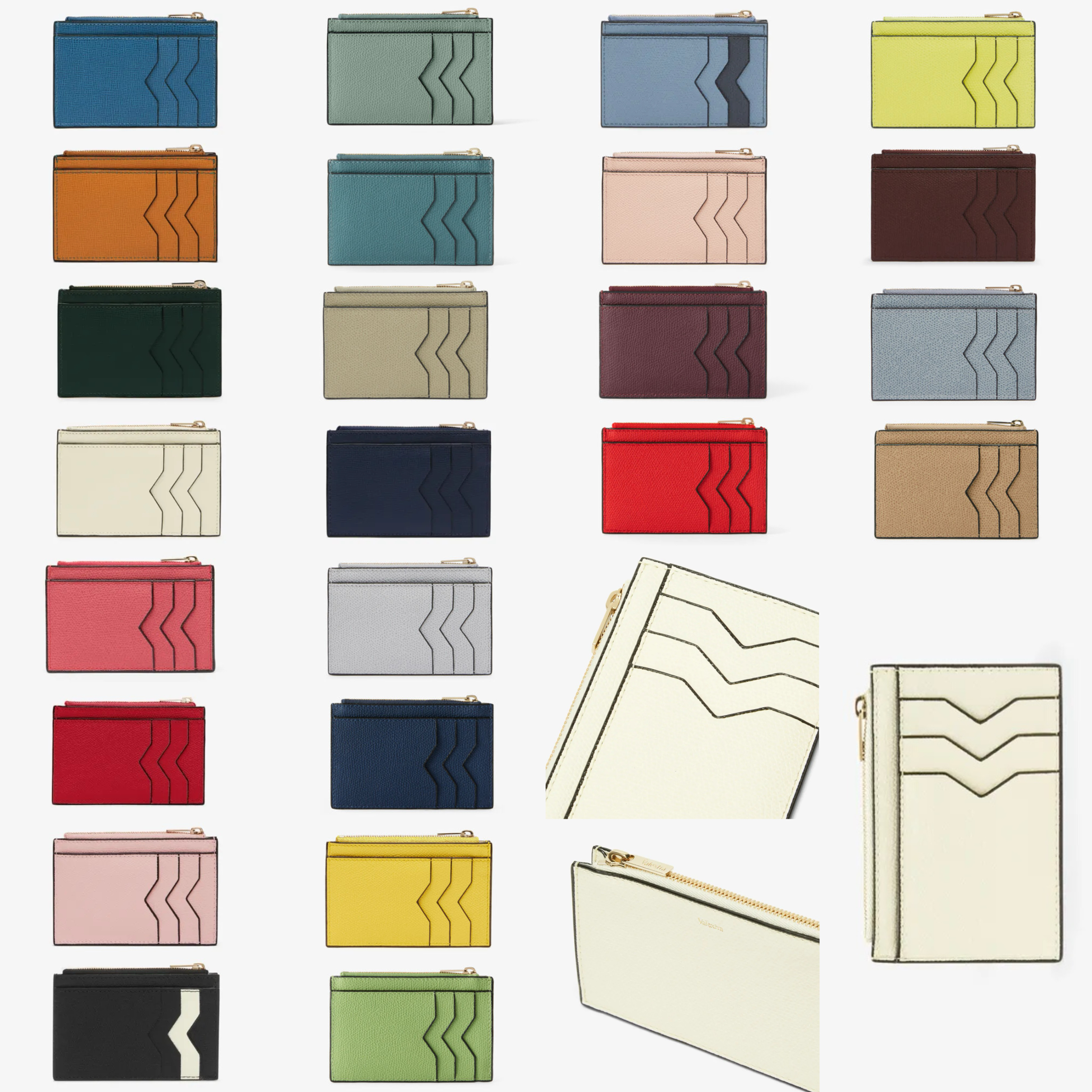 セレブ御用達 Valextra【入手困難】ジップ付きCARD HOLDER 全色