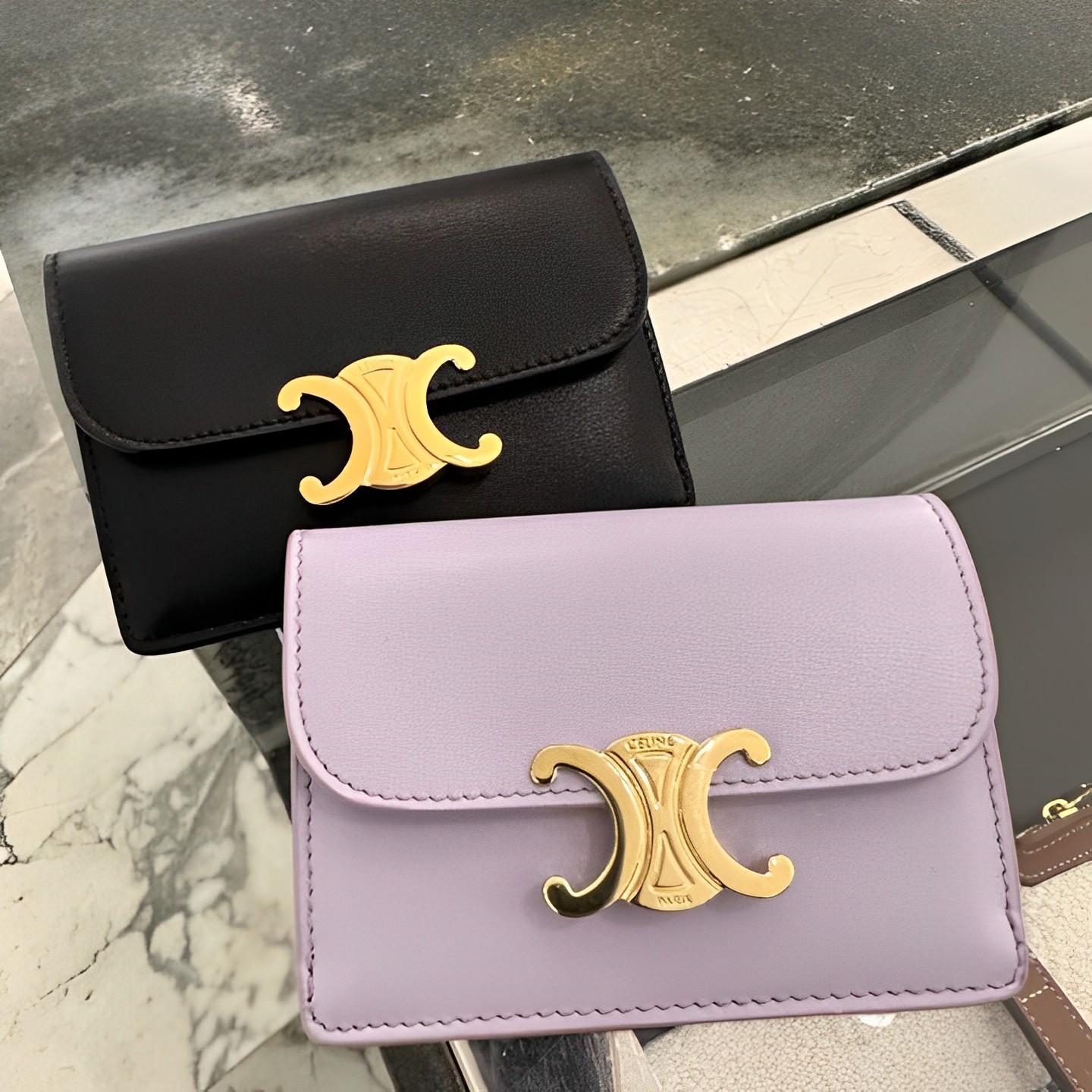 Giftにも♪【CELINE】トリオンフ カードホルダー ミニウォレット