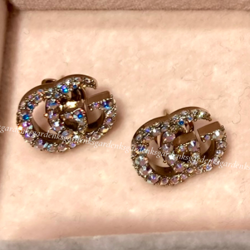 GUCCI☆クリスタル ダブルG イヤリング / ピアス☆すぐ届く！ (GUCCI