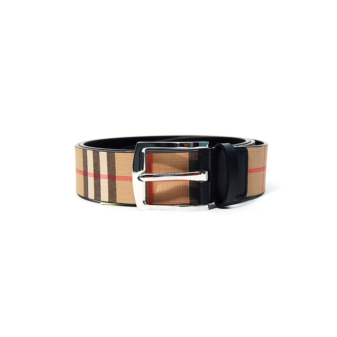 関税負担なし☆Burberry バーバリー チェック＆レザー ベルト