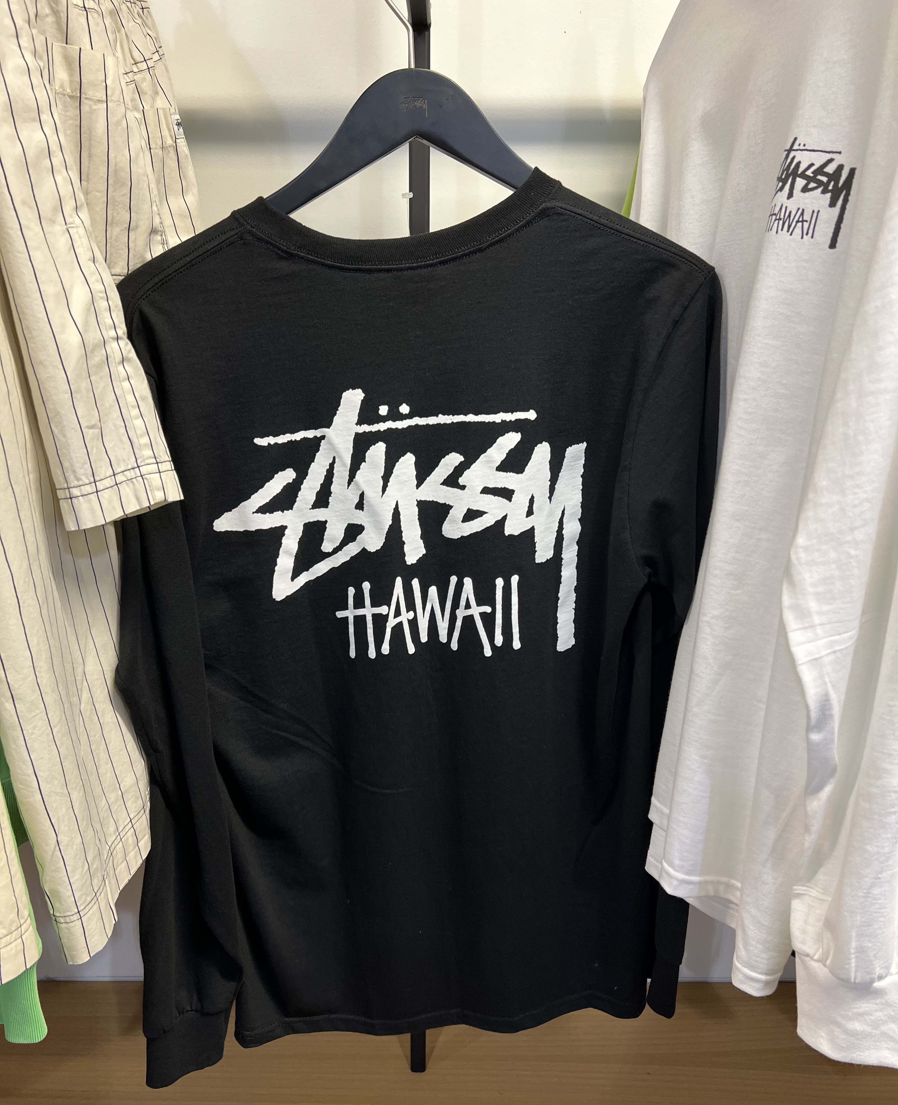 ハワイ限定☆Stussy HAWAIIロゴ入り メンズ長袖Tシャツ (STUSSY/T