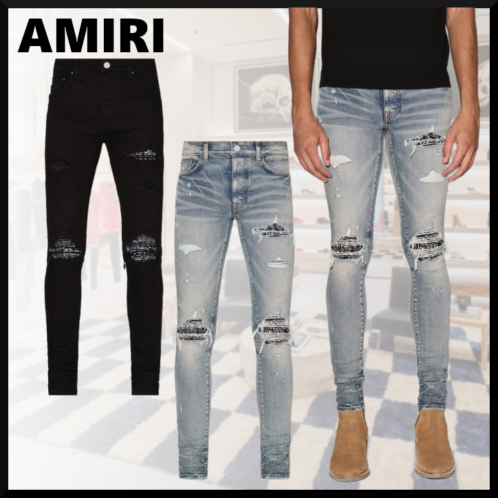 AMIRI】MX1 バンダナ ダメージ カジュアル ジーンズパンツ (AMIRI