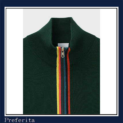 Paul Smith】ジップアップニット アーティストストライプ (Paul Smith