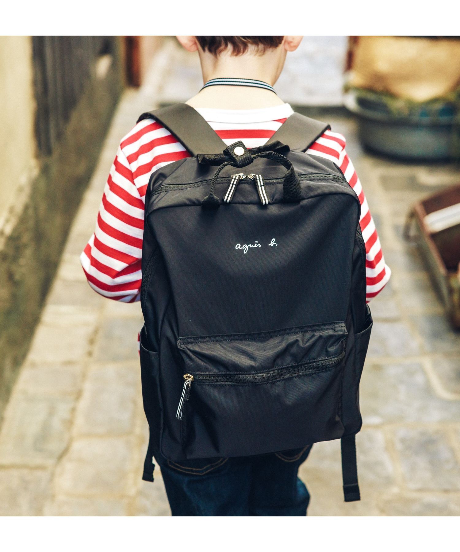 agnes b.】アニエスベーAC12 E BAG キッズ ロゴリュックサック (Agnes
