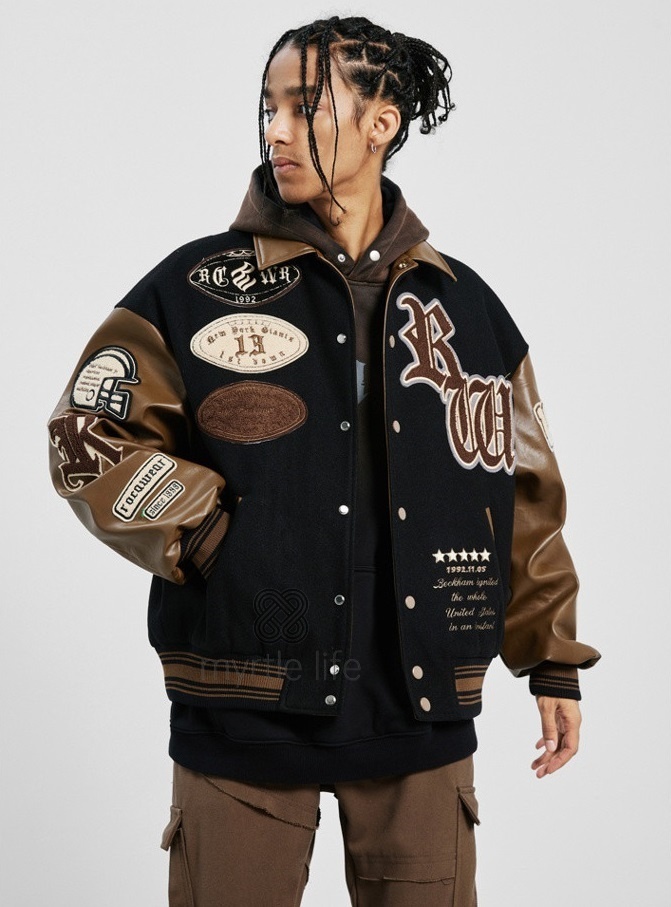 激レアROCA WEAR ロカウェア】ウールスタジャン バーシティジャケットL
