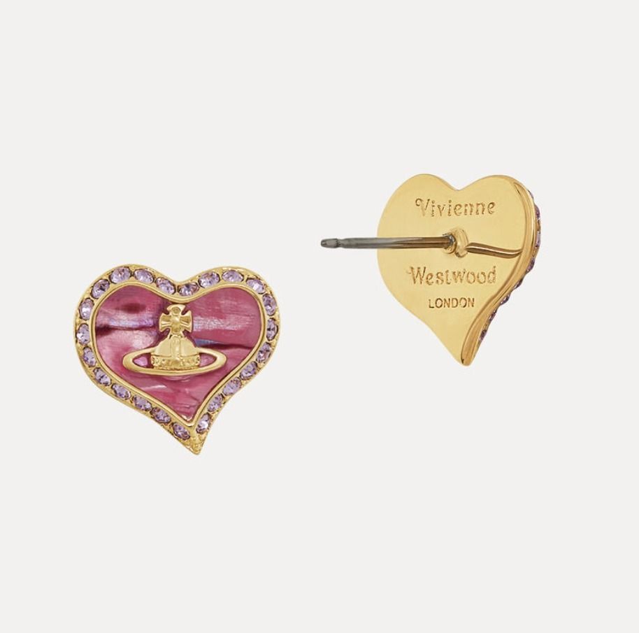 新作☆vivienne westwood☆上品ハート型Petraピアス☆2色より