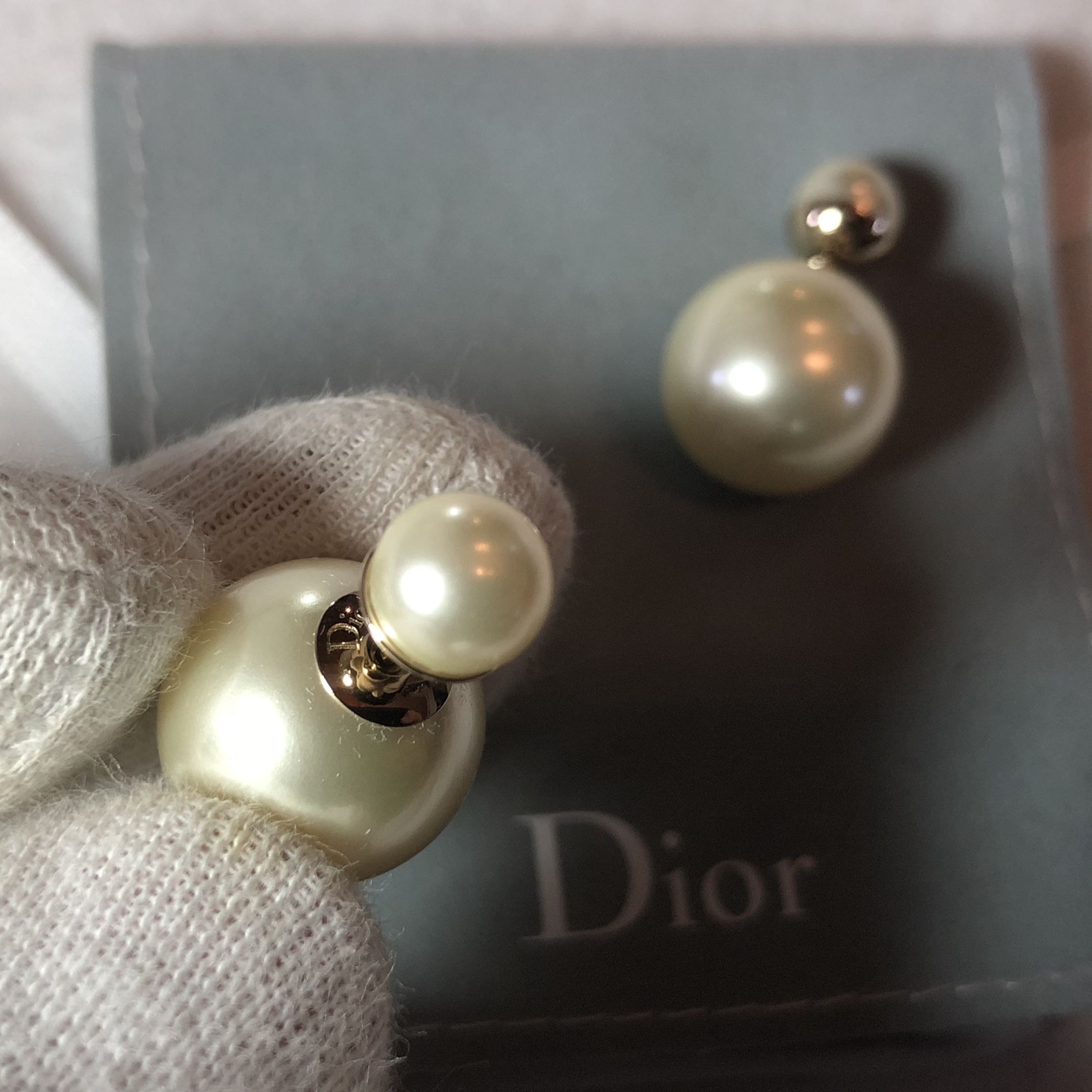 Christian Dior ディオール トライバルボールピアス☆パール - (Dior