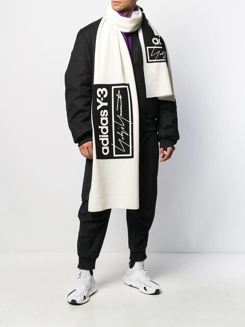 ☆Y-3 YOHJI YAMAMOTO×adidas☆ニットスカーフロゴマフラー男女 (Y-3
