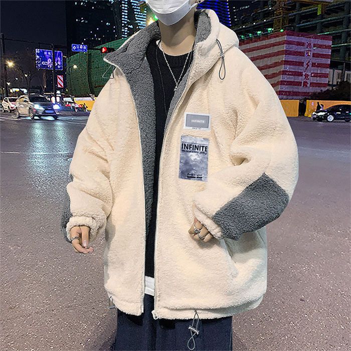 フリースジャケット ボア 4色 M-3XL フード付き 厚手 23zm728