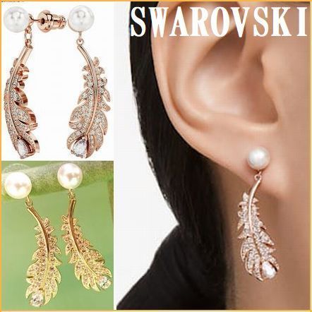 SWAROVSKI スワロフスキー Nice フェザーピアス 追跡送料関税込