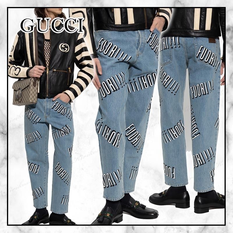 ◇GUCCI 23AW◇「FUORI!!!」 ブルー ジーンズ ◇ (GUCCI/デニム