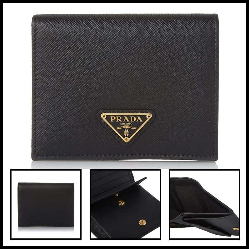 ☆送料関税込☆PRADA プラダ サフィアーノレザー 二つ折り財布 (PRADA