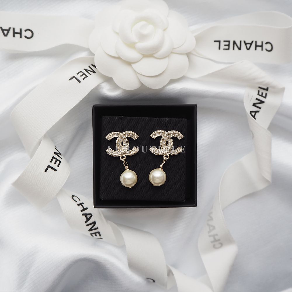 シャネル クリスタルドロップピアス(片耳用) CHANEL ドロップ型ピアス