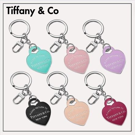 Tiffany & Co◇レザー インレイド ハート タグ キーリング 6色