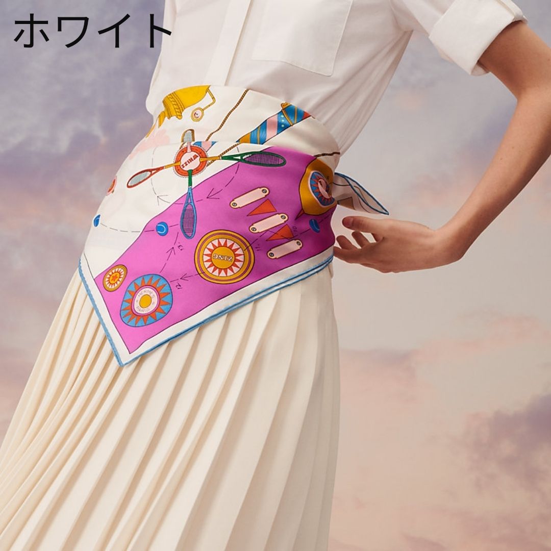 コーデのポイントに♪】HERMES カレ90 Tea for Two スカーフ (HERMES